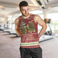 Sloth And Snail Riding A Turtle Wheeee Men Tank Top Slow Down It's Christmas - Wonder Print Shop