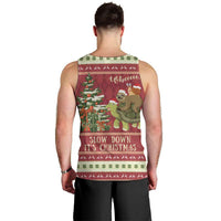 Sloth And Snail Riding A Turtle Wheeee Men Tank Top Slow Down It's Christmas - Wonder Print Shop