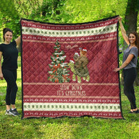 Sloth And Snail Riding A Turtle Wheeee Quilt Slow Down It's Christmas - Wonder Print Shop