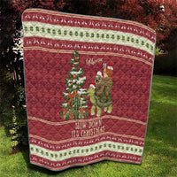 Sloth And Snail Riding A Turtle Wheeee Quilt Slow Down It's Christmas - Wonder Print Shop