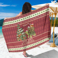 Sloth And Snail Riding A Turtle Wheeee Sarong Slow Down It's Christmas - Wonder Print Shop