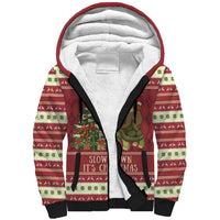 Sloth And Snail Riding A Turtle Wheeee Sherpa Hoodie Slow Down It's Christmas - Wonder Print Shop