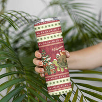 Sloth And Snail Riding A Turtle Wheeee Skinny Tumbler Slow Down It's Christmas - Wonder Print Shop