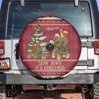 Sloth And Snail Riding A Turtle Wheeee Spare Tire Cover Slow Down It's Christmas - Wonder Print Shop