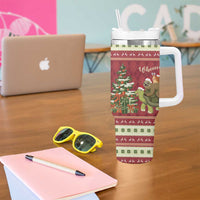 Sloth And Snail Riding A Turtle Wheeee Tumbler With Handle Slow Down It's Christmas - Wonder Print Shop