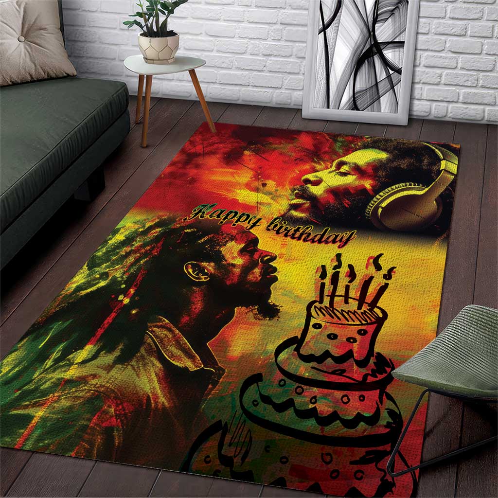 Happy Birthday King of Reggae Area Rug LT9 - Wonder Print Shop