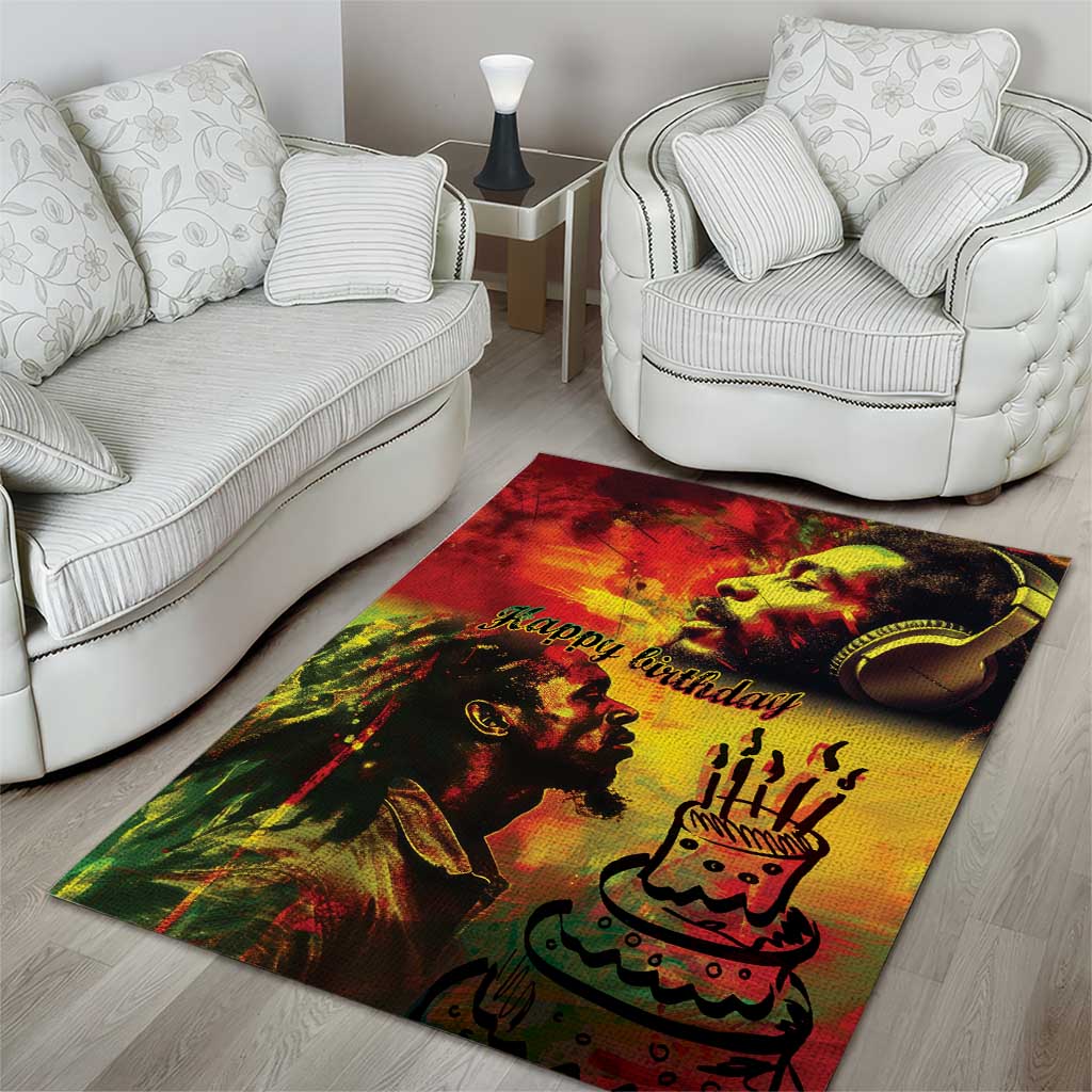Happy Birthday King of Reggae Area Rug LT9 - Wonder Print Shop