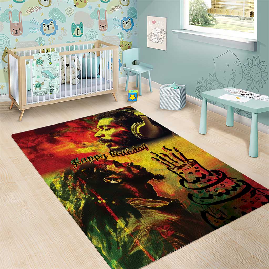 Happy Birthday King of Reggae Area Rug LT9 - Wonder Print Shop