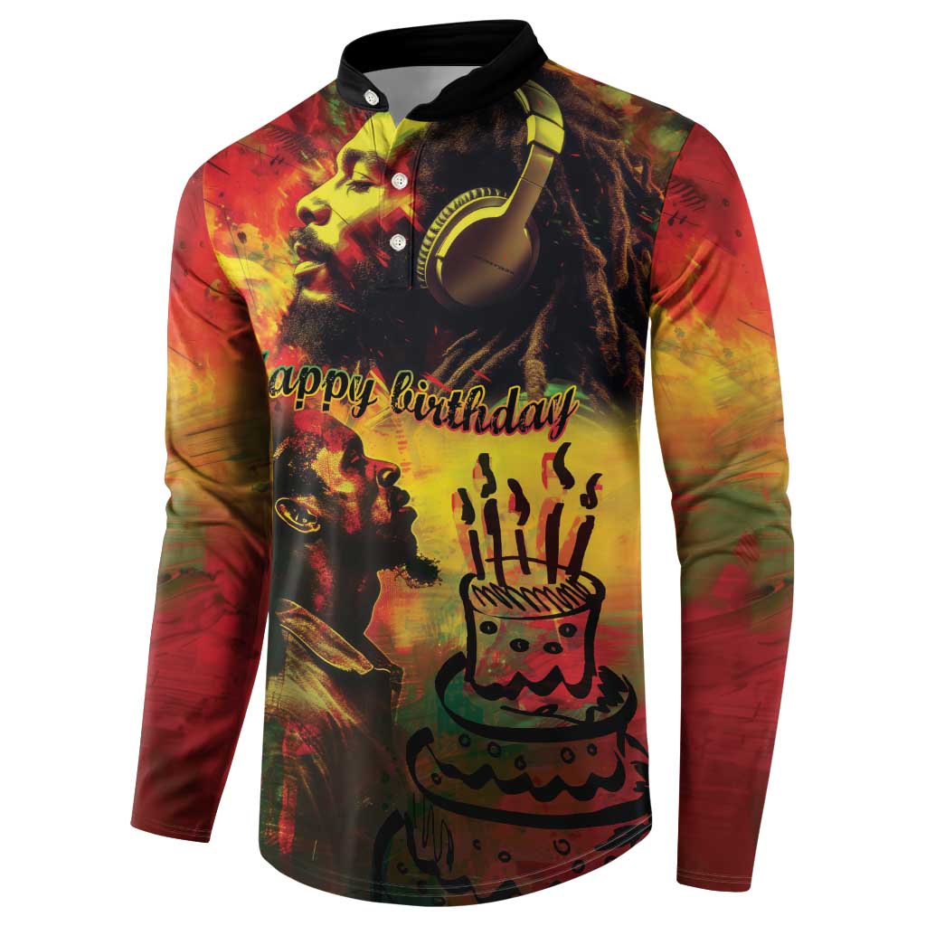 Happy Birthday King of Reggae Button Sweatshirt LT9 - Wonder Print Shop