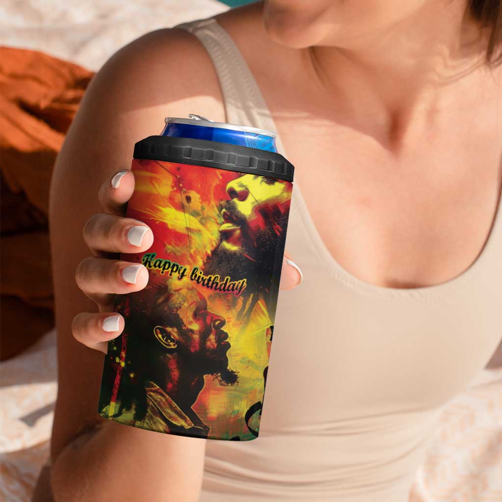 Happy Birthday King of Reggae 4 in 1 Can Cooler Tumbler LT9 - Wonder Print Shop