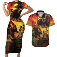 Happy Birthday King of Reggae Couples Matching Short Sleeve Bodycon Dress and Hawaiian Shirt LT9 - Wonder Print Shop