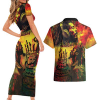 Happy Birthday King of Reggae Couples Matching Short Sleeve Bodycon Dress and Hawaiian Shirt LT9 - Wonder Print Shop
