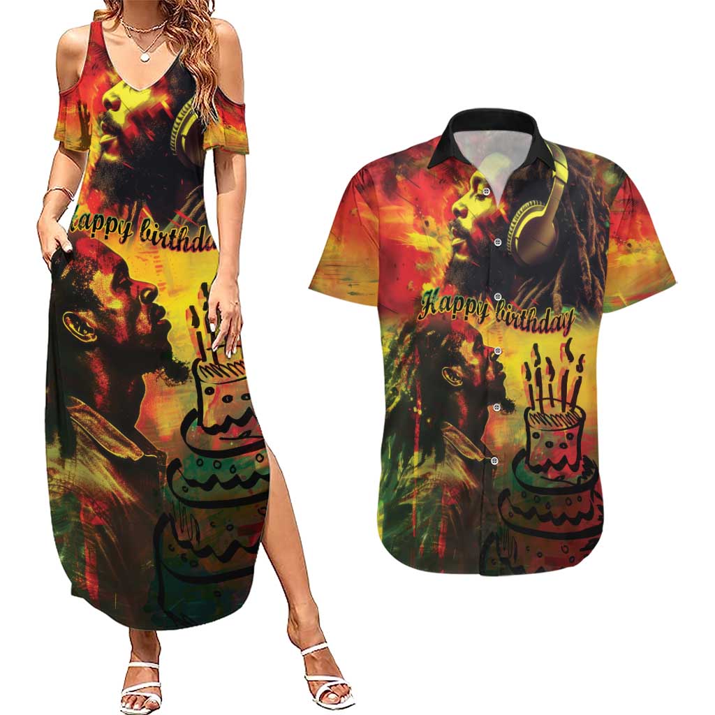 Happy Birthday King of Reggae Couples Matching Summer Maxi Dress and Hawaiian Shirt LT9 - Wonder Print Shop