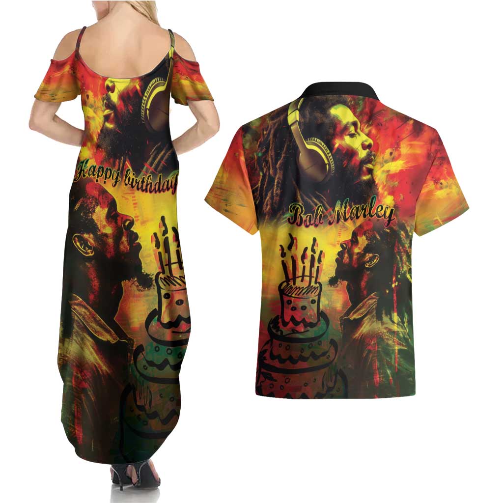 Happy Birthday King of Reggae Couples Matching Summer Maxi Dress and Hawaiian Shirt LT9 - Wonder Print Shop