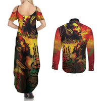 Happy Birthday King of Reggae Couples Matching Summer Maxi Dress and Long Sleeve Button Shirt LT9 - Wonder Print Shop