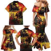 Happy Birthday King of Reggae Family Matching Mermaid Dress and Hawaiian Shirt LT9 - Wonder Print Shop