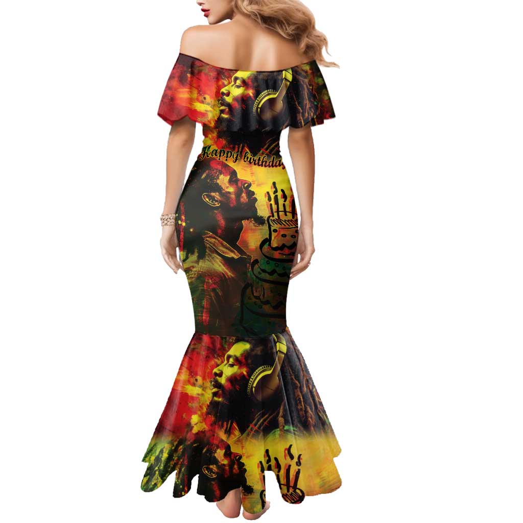 Happy Birthday King of Reggae Family Matching Mermaid Dress and Hawaiian Shirt LT9 - Wonder Print Shop