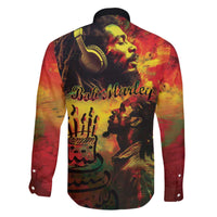 Happy Birthday King of Reggae Family Matching Off The Shoulder Long Sleeve Dress and Hawaiian Shirt - Wonder Print Shop