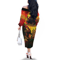 Happy Birthday King of Reggae Family Matching Off The Shoulder Long Sleeve Dress and Hawaiian Shirt - Wonder Print Shop