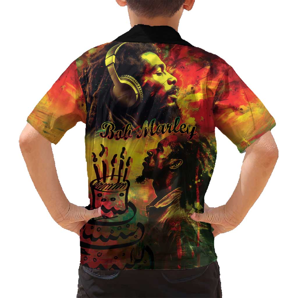 Happy Birthday King of Reggae Family Matching Off Shoulder Maxi Dress and Hawaiian Shirt LT9 - Wonder Print Shop