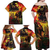 Happy Birthday King of Reggae Family Matching Off Shoulder Maxi Dress and Hawaiian Shirt LT9 - Wonder Print Shop