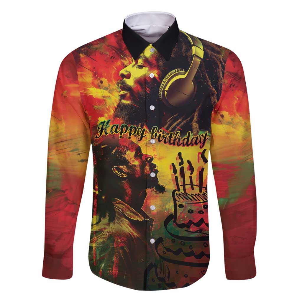 Happy Birthday King of Reggae Family Matching Off Shoulder Maxi Dress and Hawaiian Shirt LT9 - Wonder Print Shop