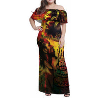 Happy Birthday King of Reggae Family Matching Off Shoulder Maxi Dress and Hawaiian Shirt LT9 - Wonder Print Shop