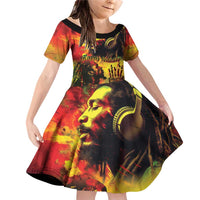 Happy Birthday King of Reggae Family Matching Off Shoulder Short Dress and Hawaiian Shirt LT9 - Wonder Print Shop