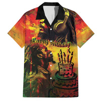 Happy Birthday King of Reggae Family Matching Off Shoulder Short Dress and Hawaiian Shirt LT9 - Wonder Print Shop
