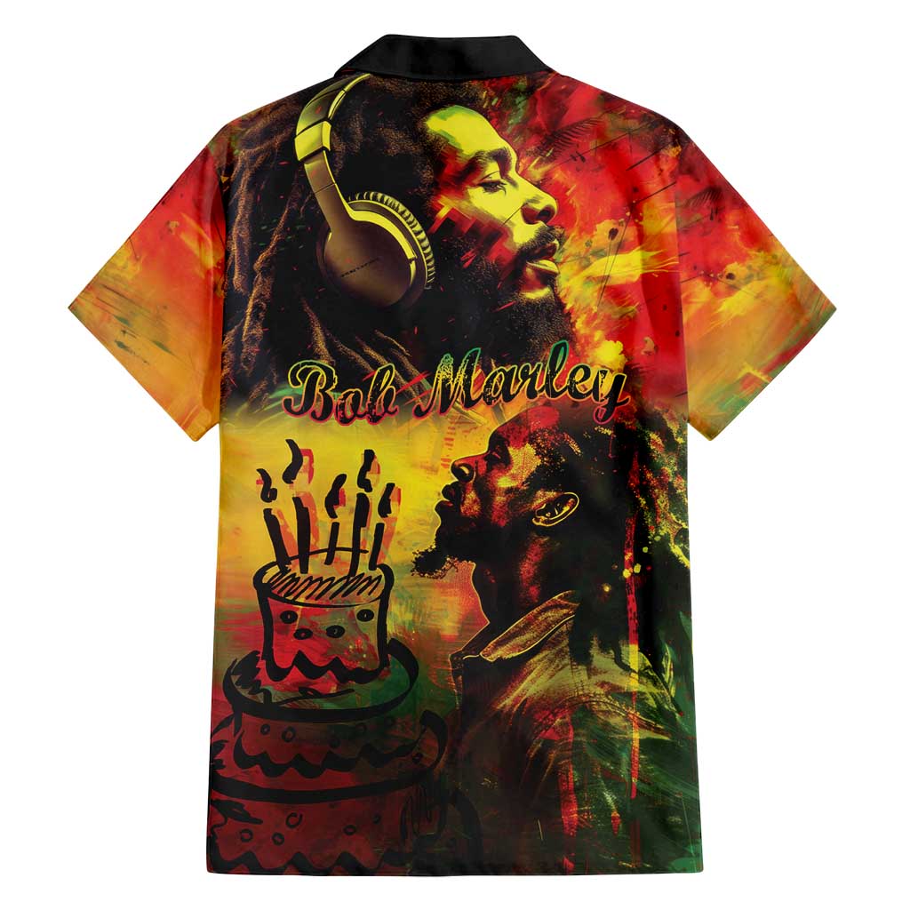 Happy Birthday King of Reggae Family Matching Off Shoulder Short Dress and Hawaiian Shirt LT9 - Wonder Print Shop