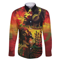 Happy Birthday King of Reggae Family Matching Off Shoulder Short Dress and Hawaiian Shirt LT9 - Wonder Print Shop