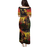 Happy Birthday King of Reggae Family Matching Puletasi and Hawaiian Shirt - Wonder Print Shop