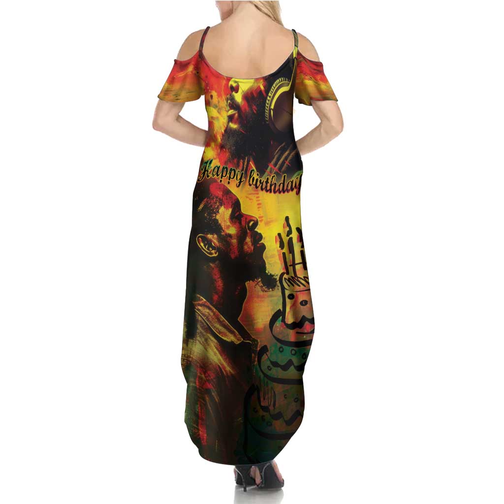 Happy Birthday King of Reggae Family Matching Summer Maxi Dress and Hawaiian Shirt - Wonder Print Shop