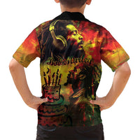 Happy Birthday King of Reggae Family Matching Tank Maxi Dress and Hawaiian Shirt - Wonder Print Shop