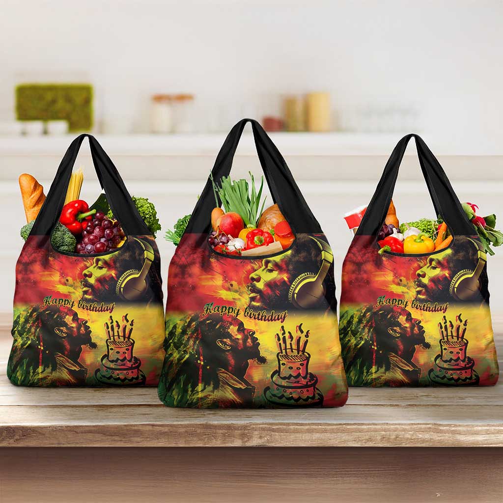 Happy Birthday King of Reggae Grocery Bag