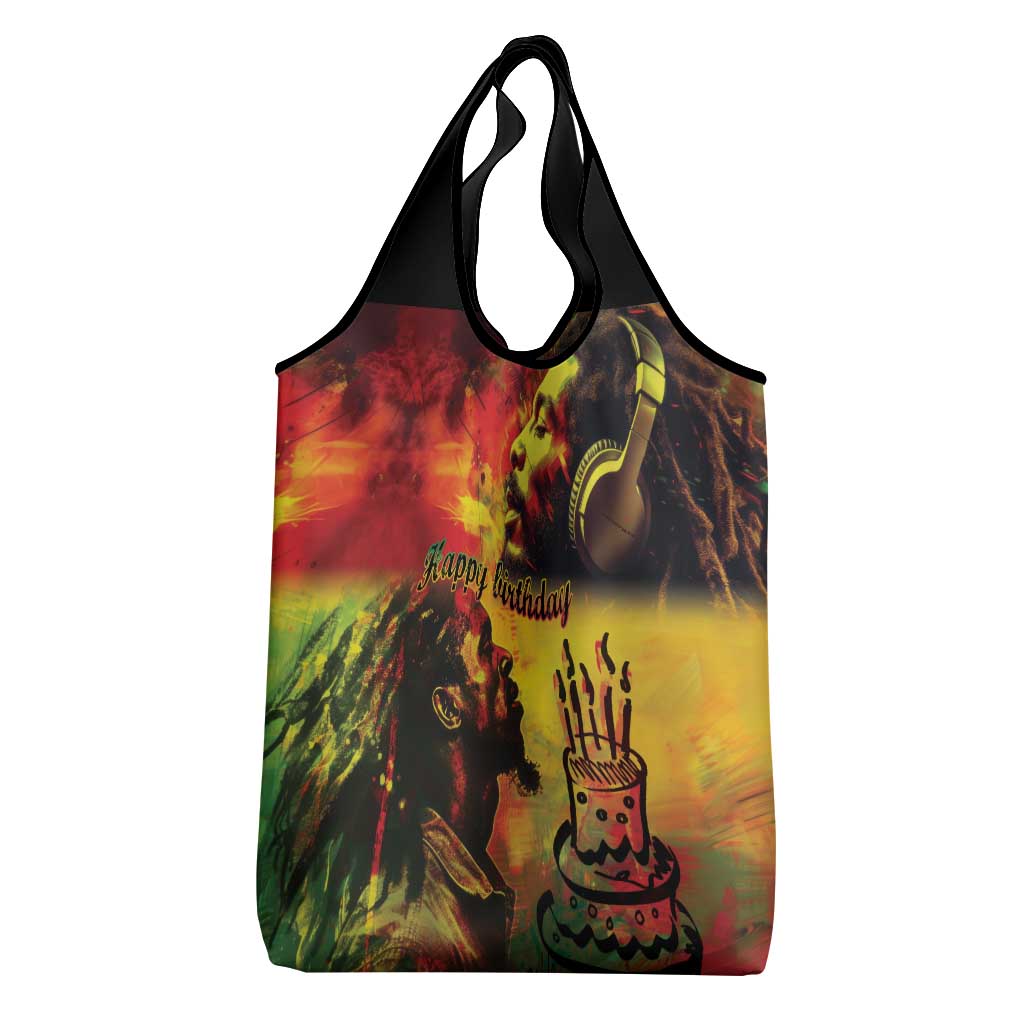 Happy Birthday King of Reggae Grocery Bag