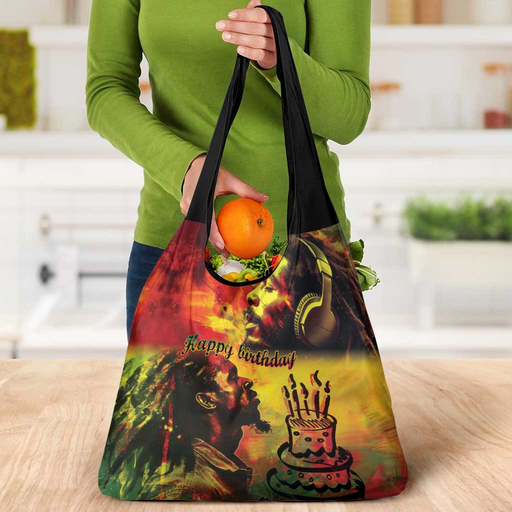 Happy Birthday King of Reggae Grocery Bag