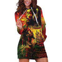 Happy Birthday King of Reggae Hoodie Dress - Wonder Print Shop