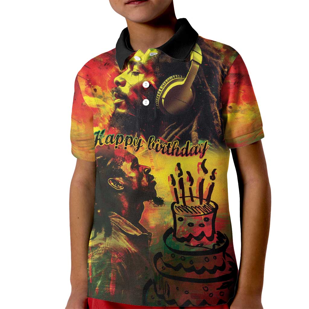 Happy Birthday King of Reggae Kid Polo Shirt - Wonder Print Shop