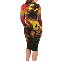 Happy Birthday King of Reggae Long Sleeve Bodycon Dress - Wonder Print Shop