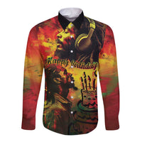Happy Birthday King of Reggae Long Sleeve Button Shirt - Wonder Print Shop