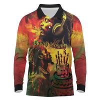 Happy Birthday King of Reggae Long Sleeve Polo Shirt - Wonder Print Shop
