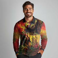 Happy Birthday King of Reggae Long Sleeve Polo Shirt - Wonder Print Shop