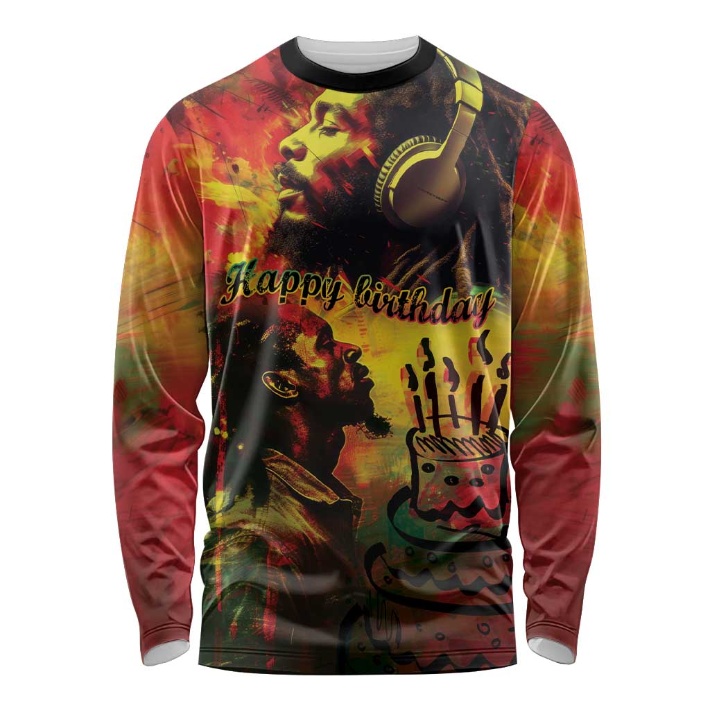 Happy Birthday King of Reggae Long Sleeve Shirt - Wonder Print Shop