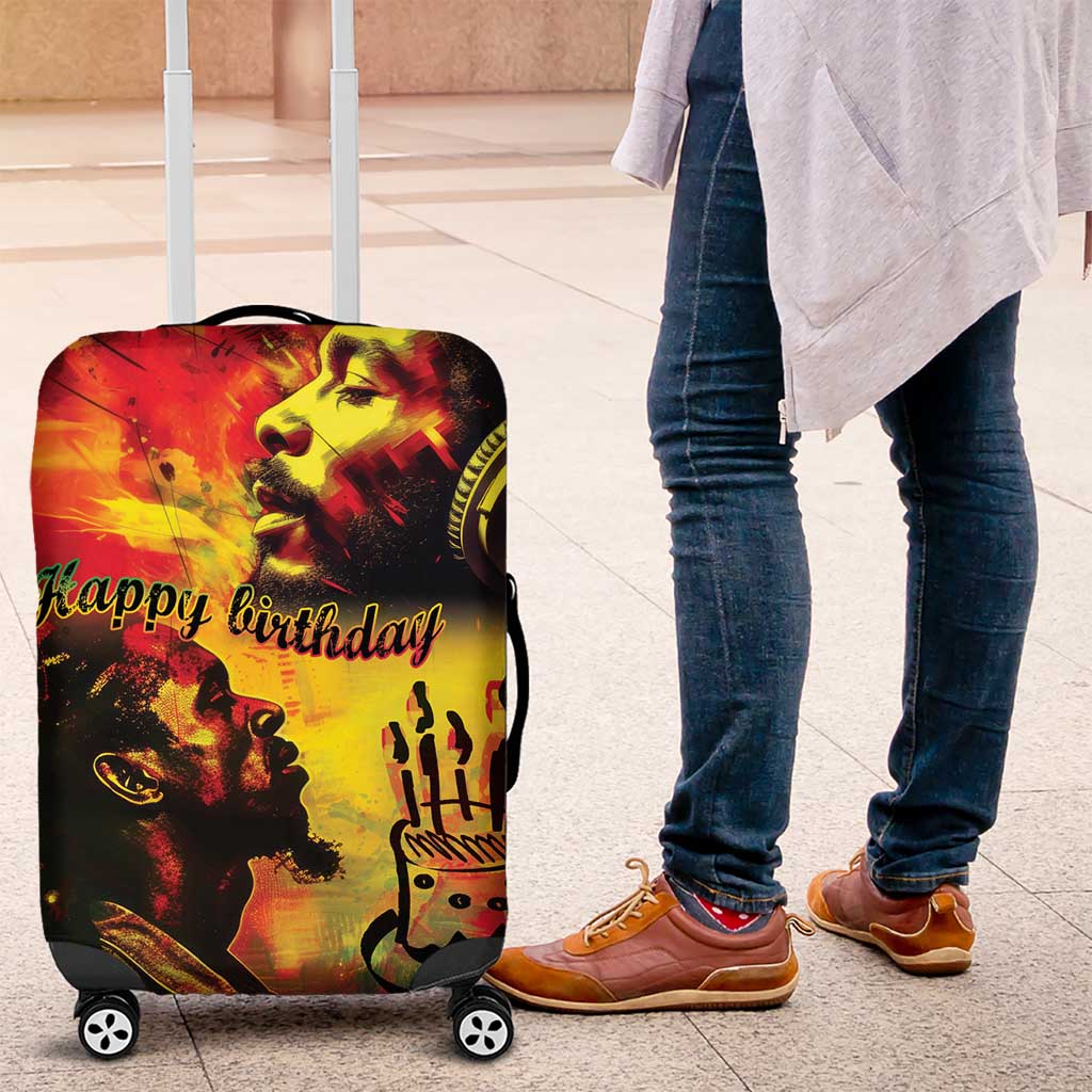Happy Birthday King of Reggae Luggage Cover - Wonder Print Shop