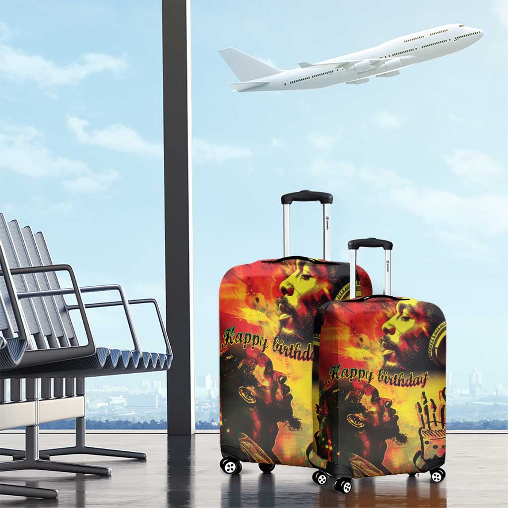 Happy Birthday King of Reggae Luggage Cover - Wonder Print Shop