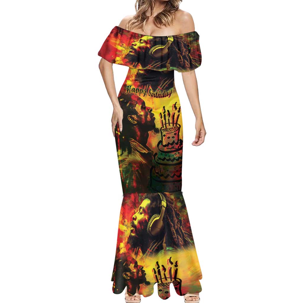 Happy Birthday King of Reggae Mermaid Dress - Wonder Print Shop