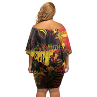 Happy Birthday King of Reggae Off Shoulder Short Dress - Wonder Print Shop