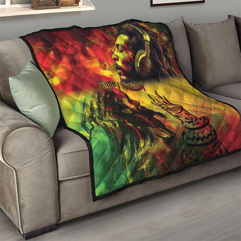 Happy Birthday King of Reggae Quilt - Wonder Print Shop