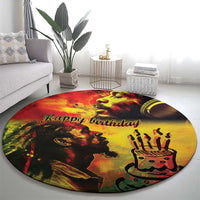 Happy Birthday King of Reggae Round Carpet